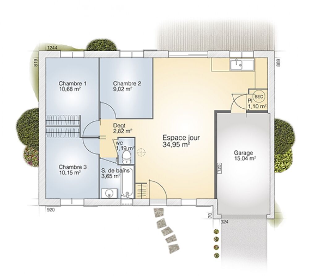Saint-Quentin-la-Poterie : maison de 5 pièces (73 m²) en....