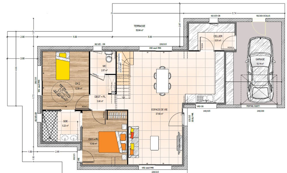 MAISON À CONSTRUIRE DE 106 M² PROCHE D'ANGERS, 6 PIÈCES<....