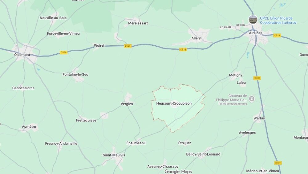 vente Terrain - 1700 m² Heucourt-Croquoison (80270)