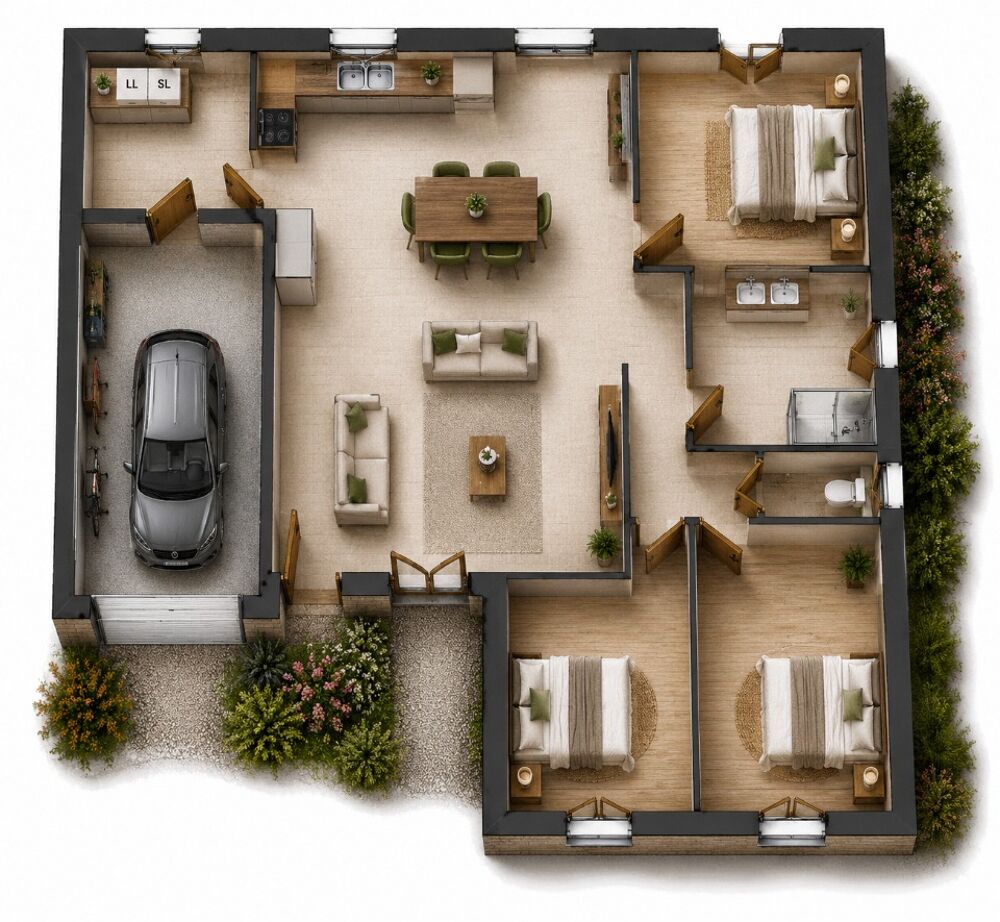 MAISON À CONSTRUIRE DE 80 M² PROCHE DE TOURS AVEC 4 PIÈC....