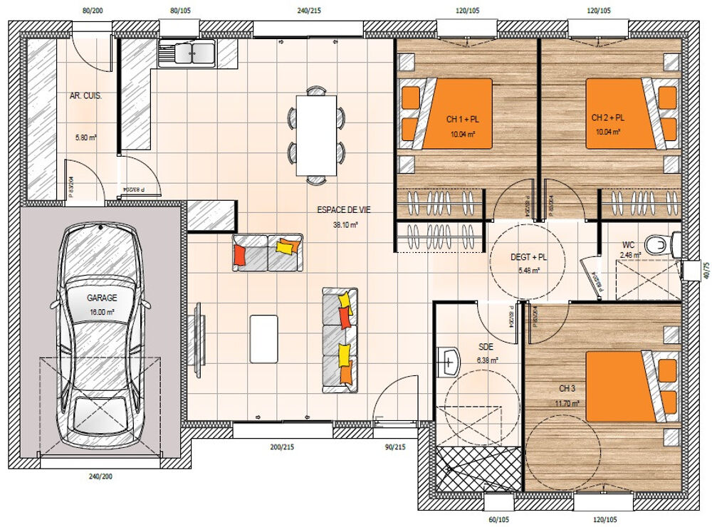 vente Maison - 4 pièce(s) - 85 m² Saint-Georges-sur-Layon (49700)