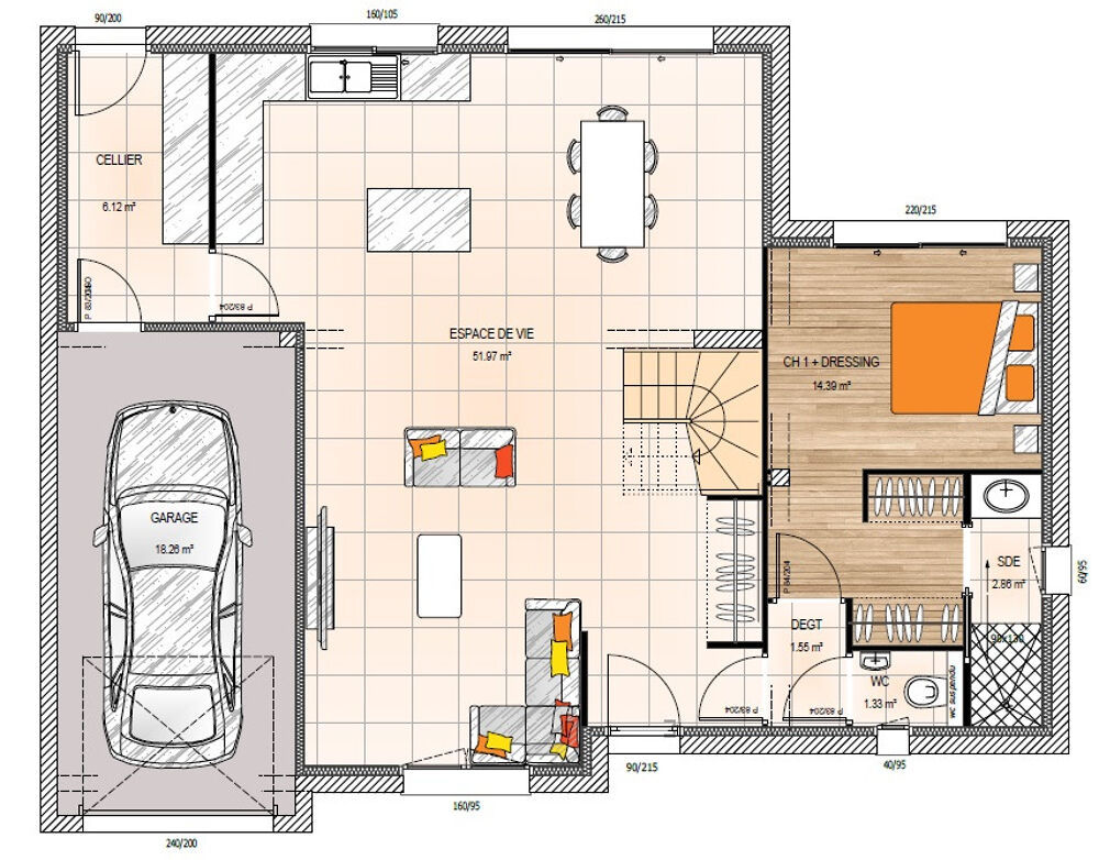 VENTE : maison T6 (123 m²) à Feneu Emplacement privi....