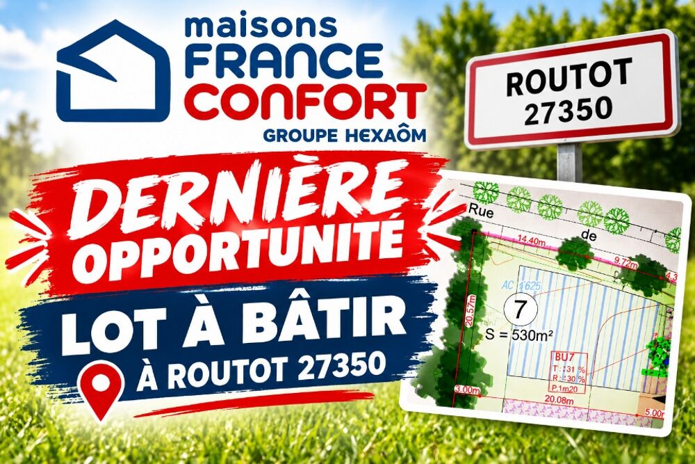 MAISON À CONSTRUIRE DE 80 M² IDÉALEMENT SITUÉE À ROUTOT,....