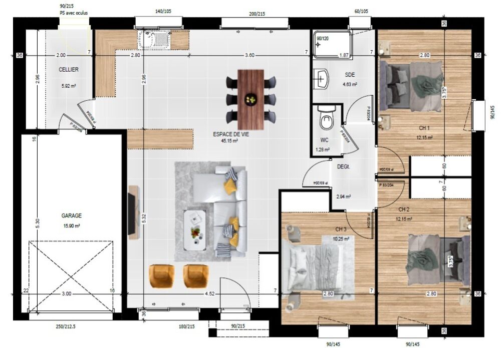 vente Maison - 5 pièce(s) - 94 m² Écouflant (49000)