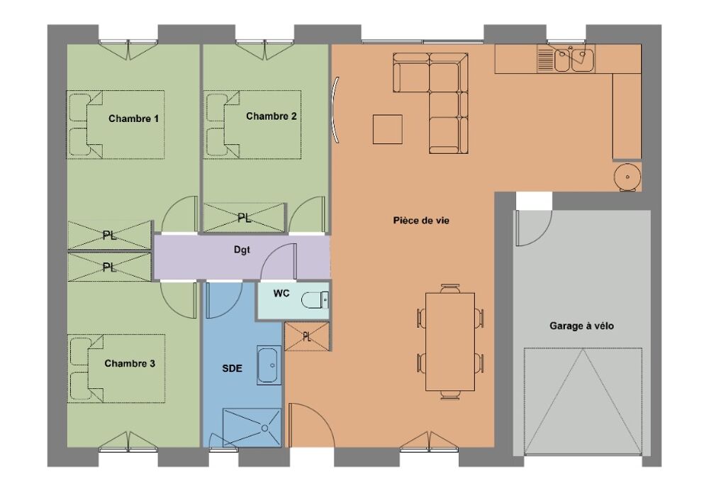 MAISON À CONSTRUIRE DE 78 M² PROCHE DE LORIENT, 4 PIÈCES....