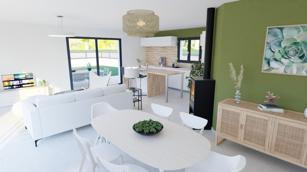 Maison de plain-pied de 93 m² - Esprit contemporain et c....