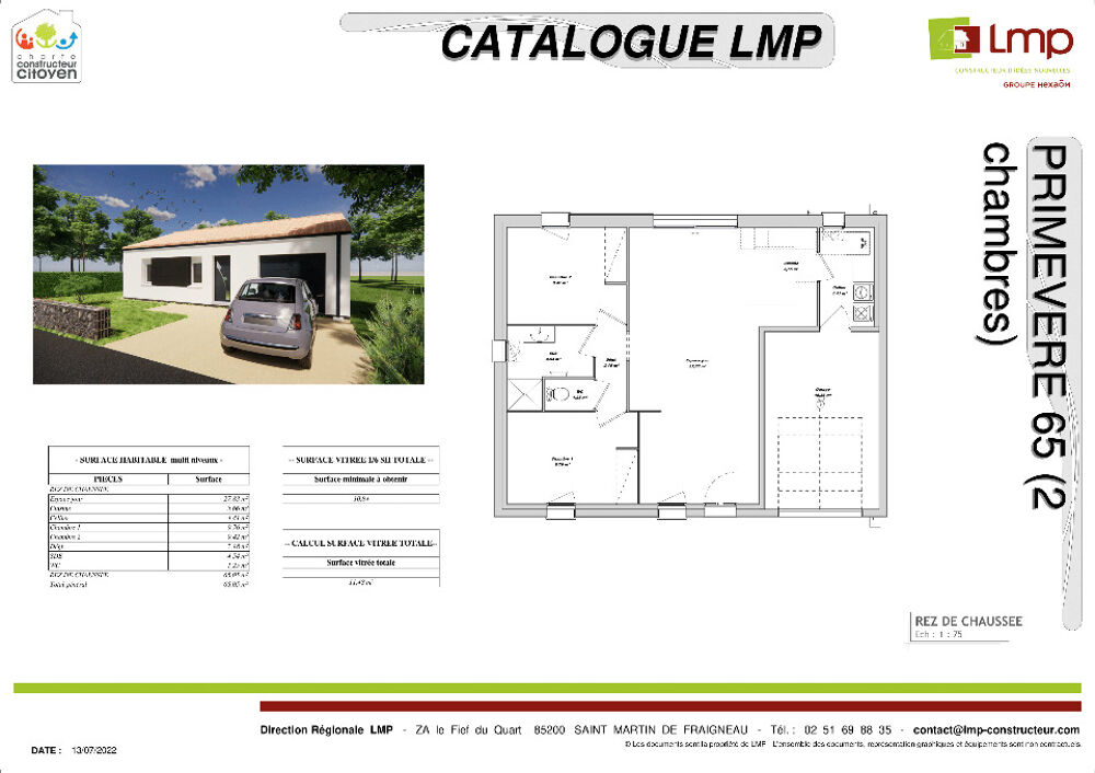vente Maison - 3 pièce(s) - 62 m² Belleville-sur-Vie (85170)