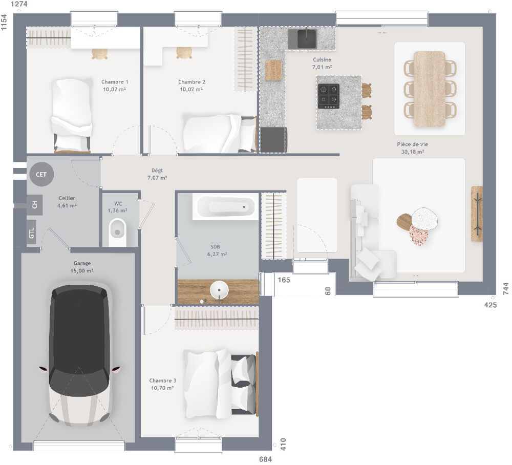 vente Maison - 5 pièce(s) - 85 m² Cérans-Foulletourte (72330)