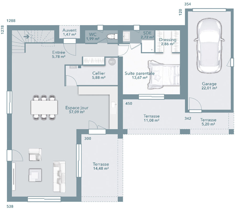 vente Maison - 6 pi�ce(s) - 140 m� Bragayrac (31470)