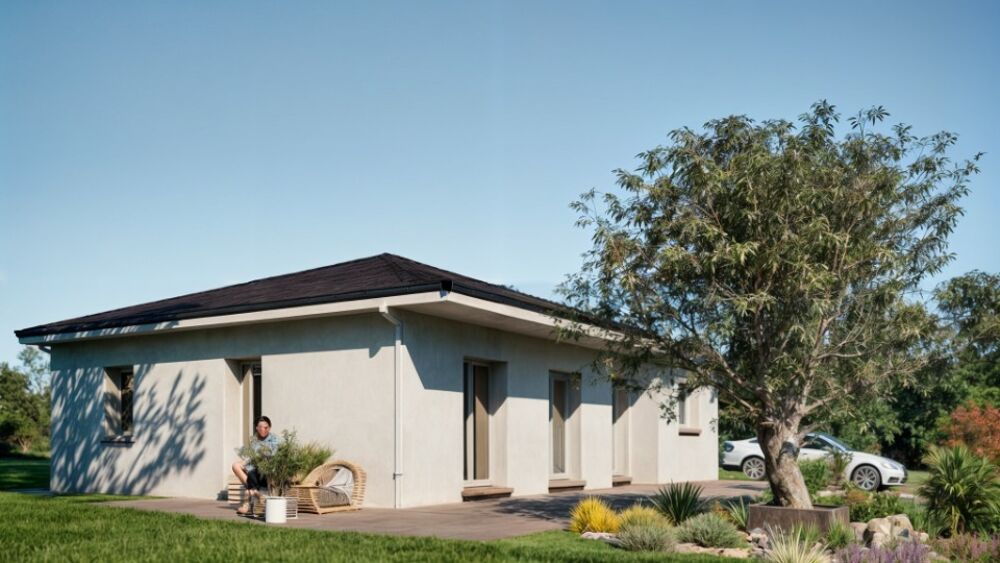Cette maison de plain-pied de 95m² avec le terrain de 56....