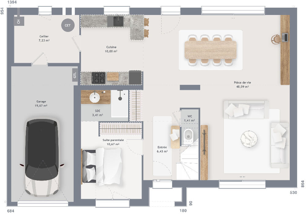vente Maison - 7 pièce(s) - 150 m² Allouville-Bellefosse (76190)
