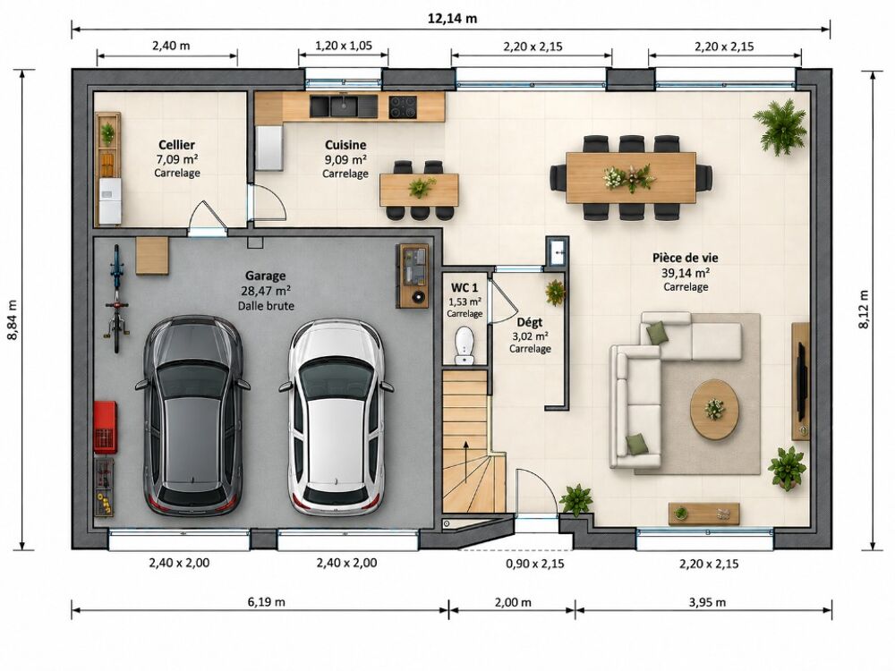 MAISON À CONSTRUIRE DE 110 M² IDÉALEMENT SITUÉE À BOSC-L....