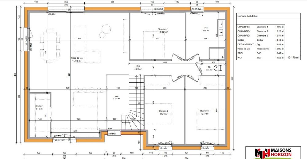 Maison de 5 pièces (100 m²) en vente à Chenières Emp....