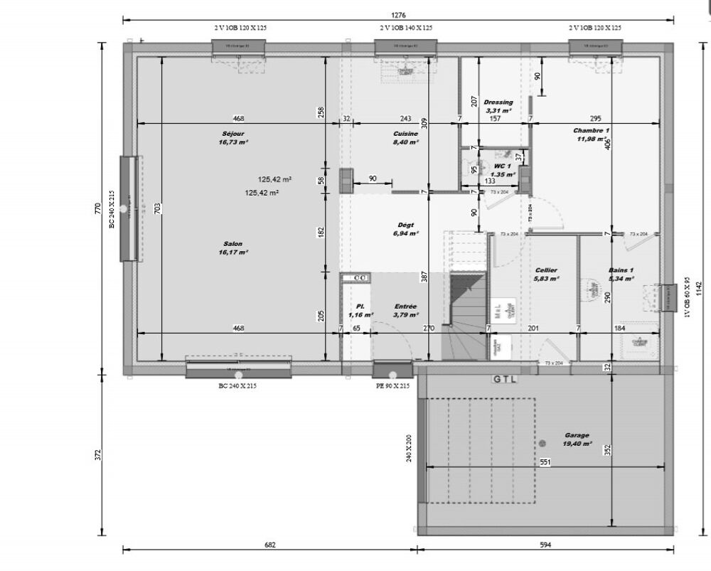 vente Maison - 6 pice(s) - 125 m Lozinghem (62540)