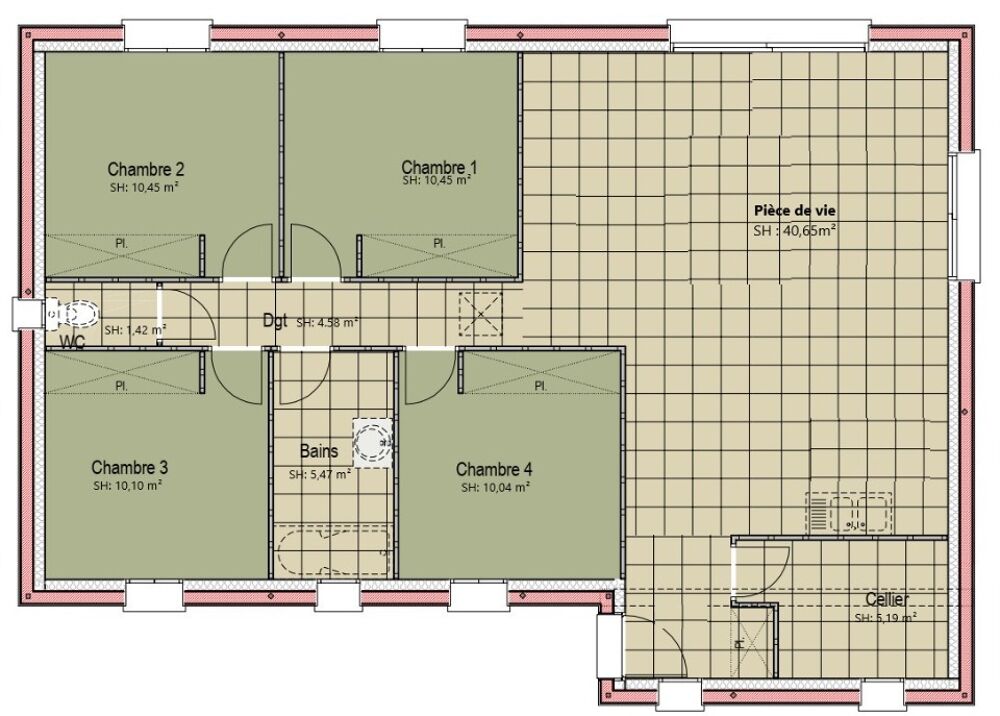 vente Maison - 1 pièce(s) - 98 m² Laigné-en-Belin (72220)