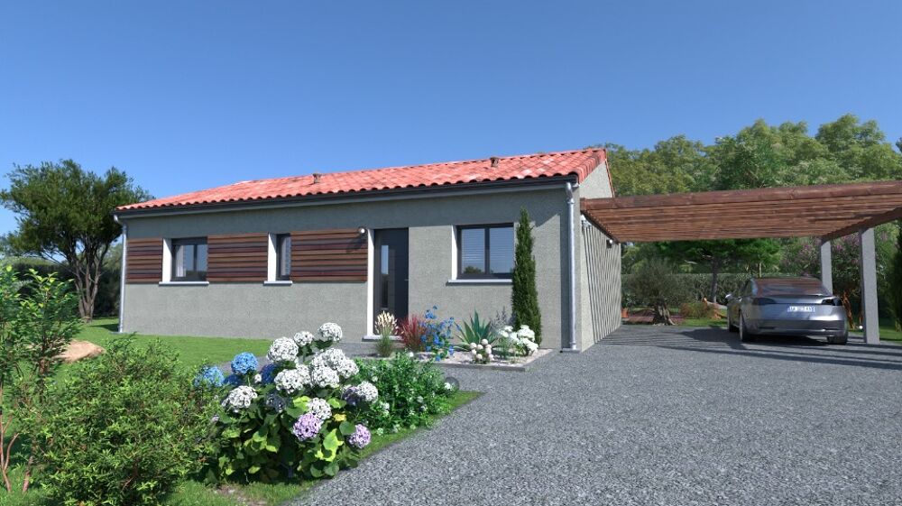 Ce plan présente une maison de plain-pied de 75 m², conç....