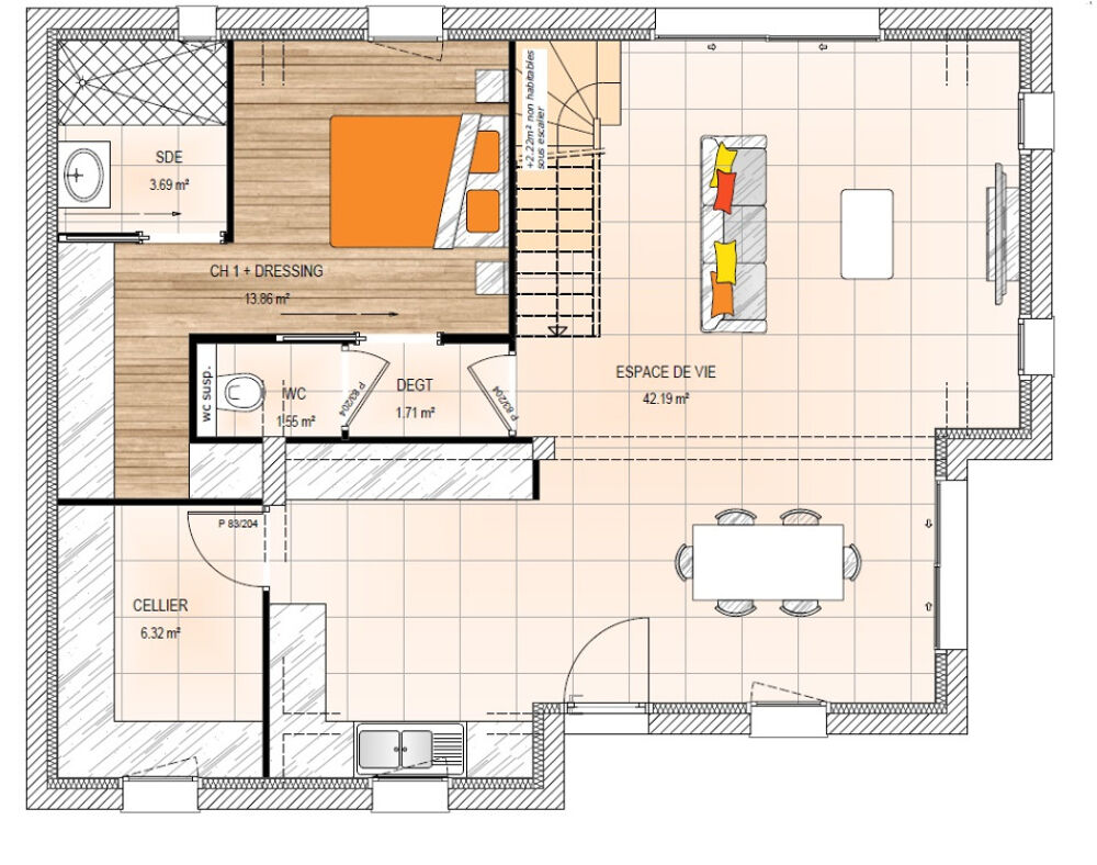 MAISON À CONSTRUIRE DE 100 M² PROCHE DE SAUMUR ....