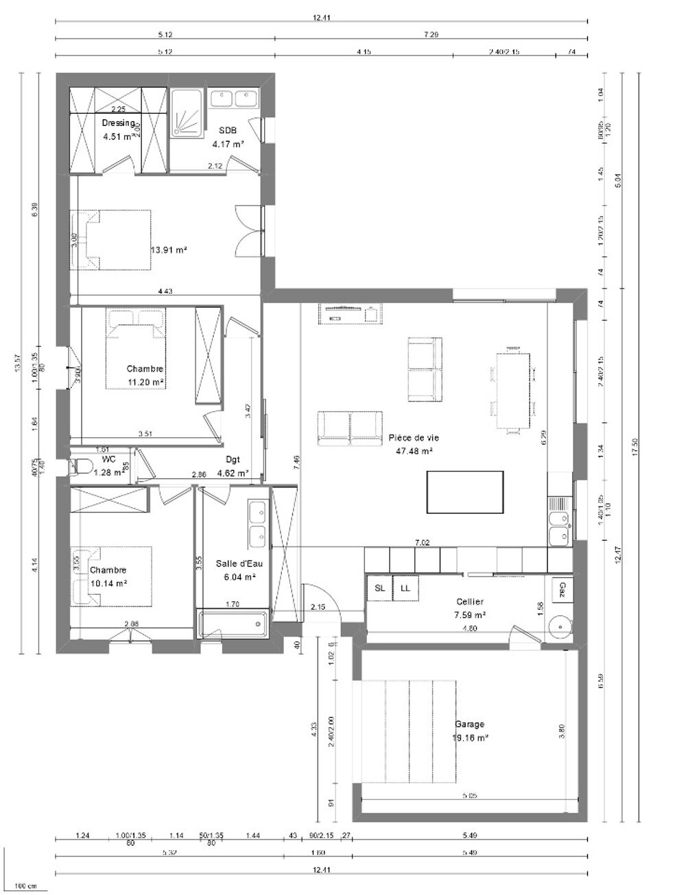MAISON À CONSTRUIRE DE 110 M² À ISSOUDUN, 4 PIÈCES <....
