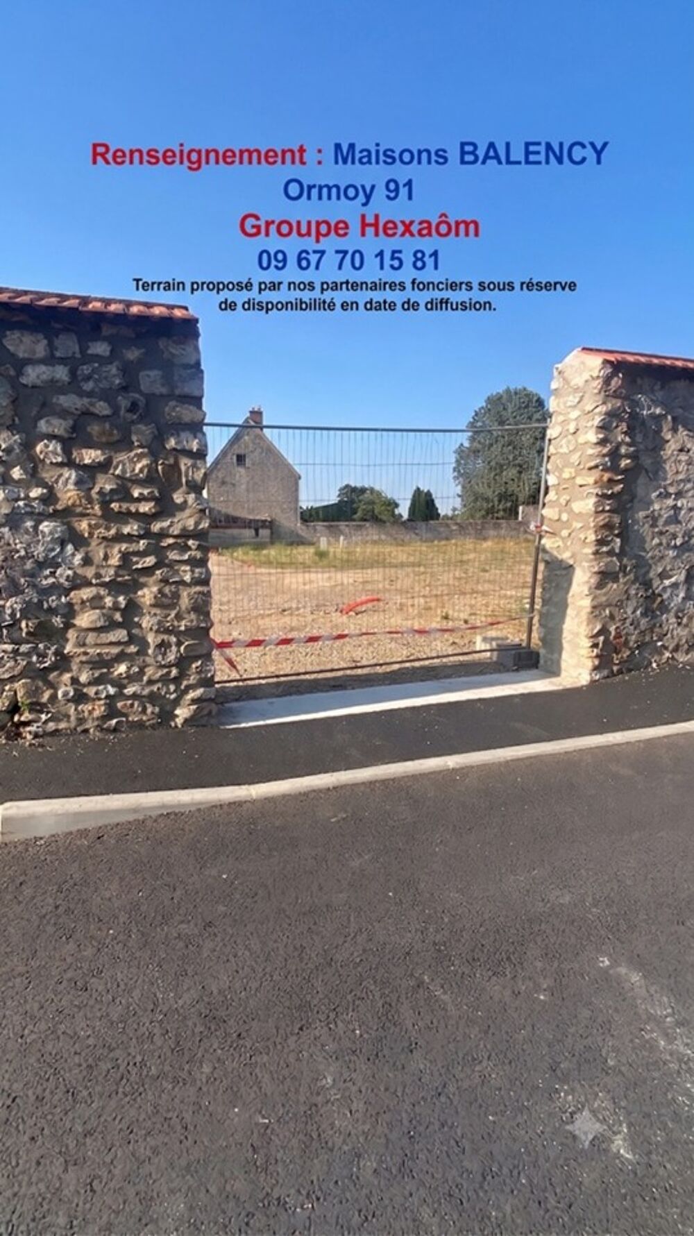 vente Terrain - 477 m² Milly-la-Forêt (91490)