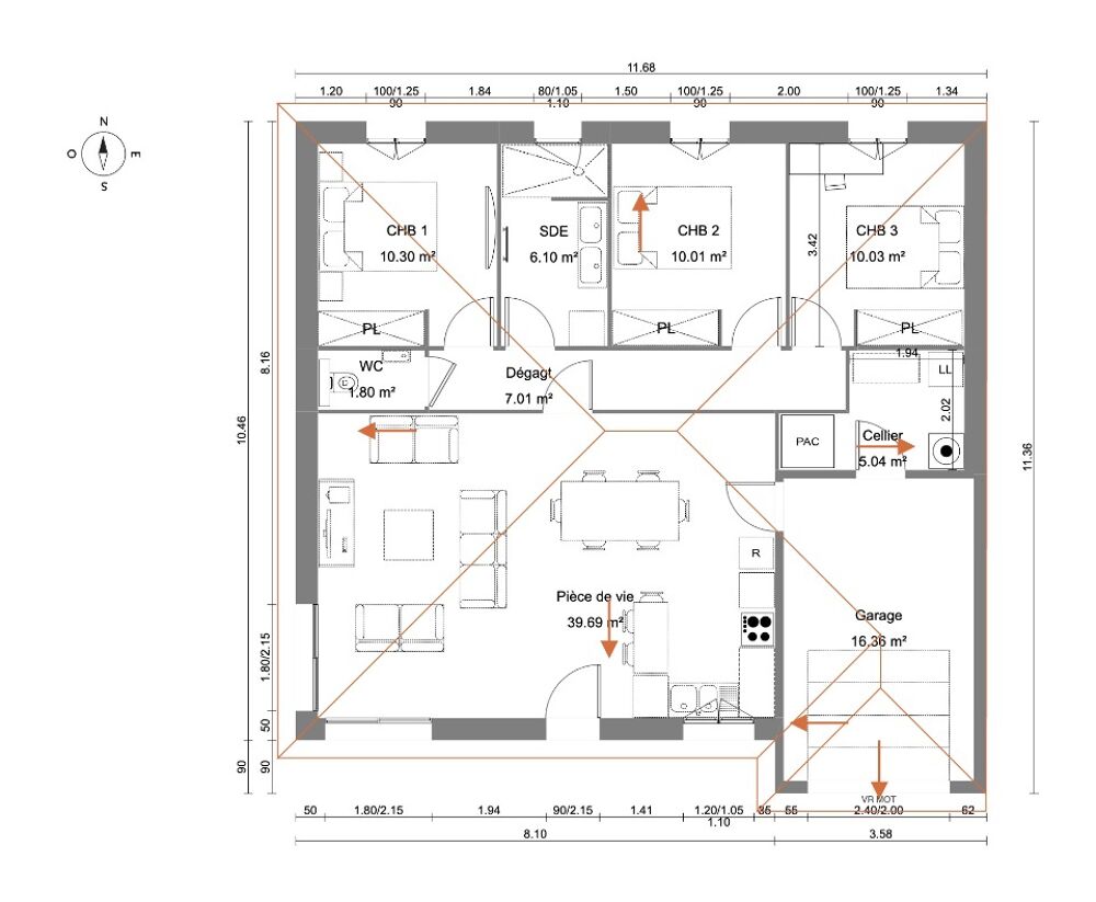 vente Maison - 4 pièce(s) - 89 m² Bâgé-la-Ville (01380)