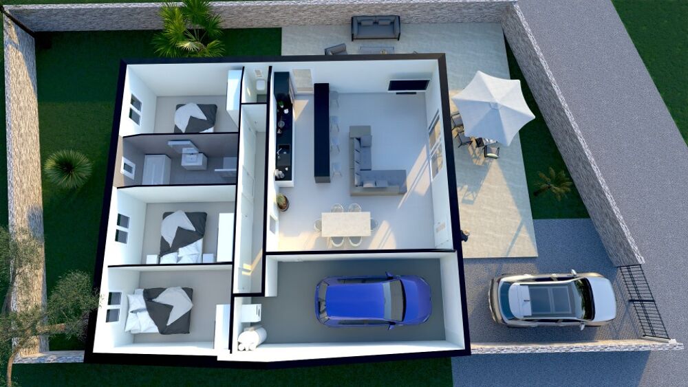 VENTE : maison de 3 pièces (85 m²) à Alzonne Emplace....