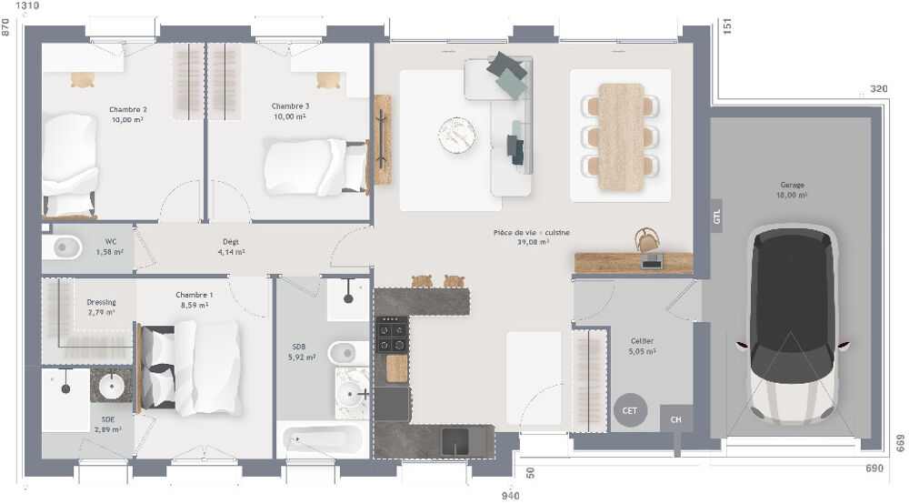 vente Maison - 5 pièce(s) - 90 m² Voisines (89260)