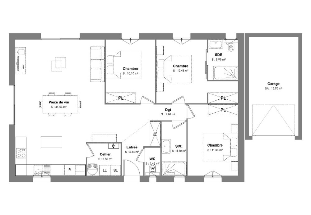 vente Maison - 5 pièce(s) - 93 m² La Motte (83920)