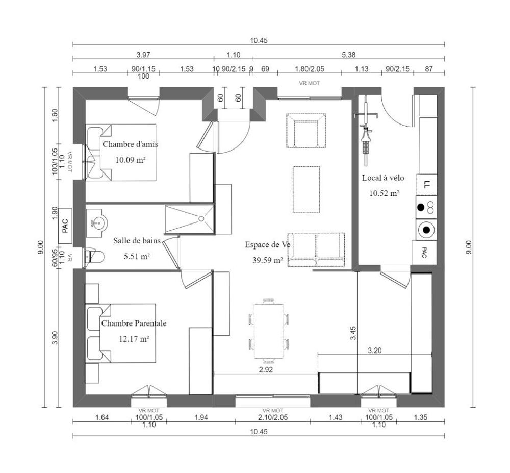 vente Maison - 5 pice(s) - 85 m Bretteville-l'Orgueilleuse (14740)