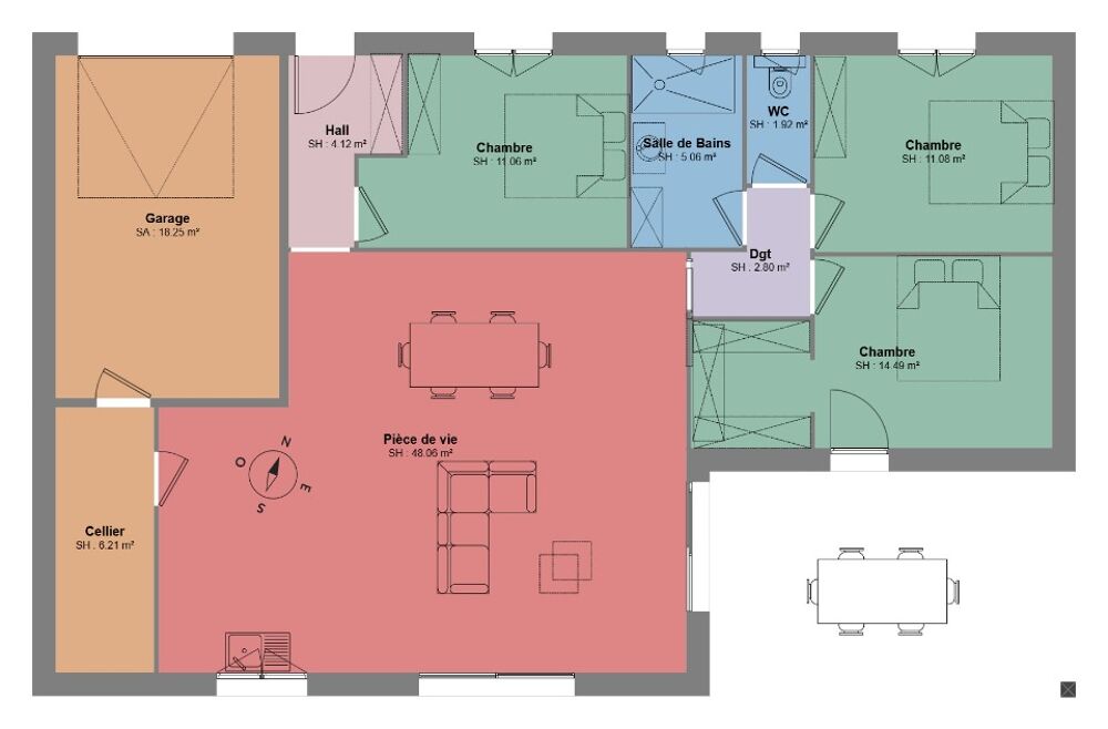 vente Maison - 5 pi�ce(s) - 105 m� Valr�as (84600)