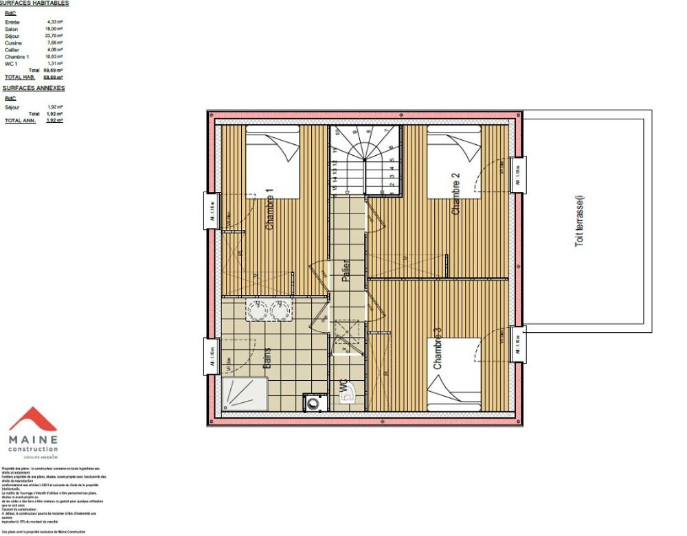 vente Maison - 4 pièce(s) - 92 m² Voivres-lès-le-Mans (72210)