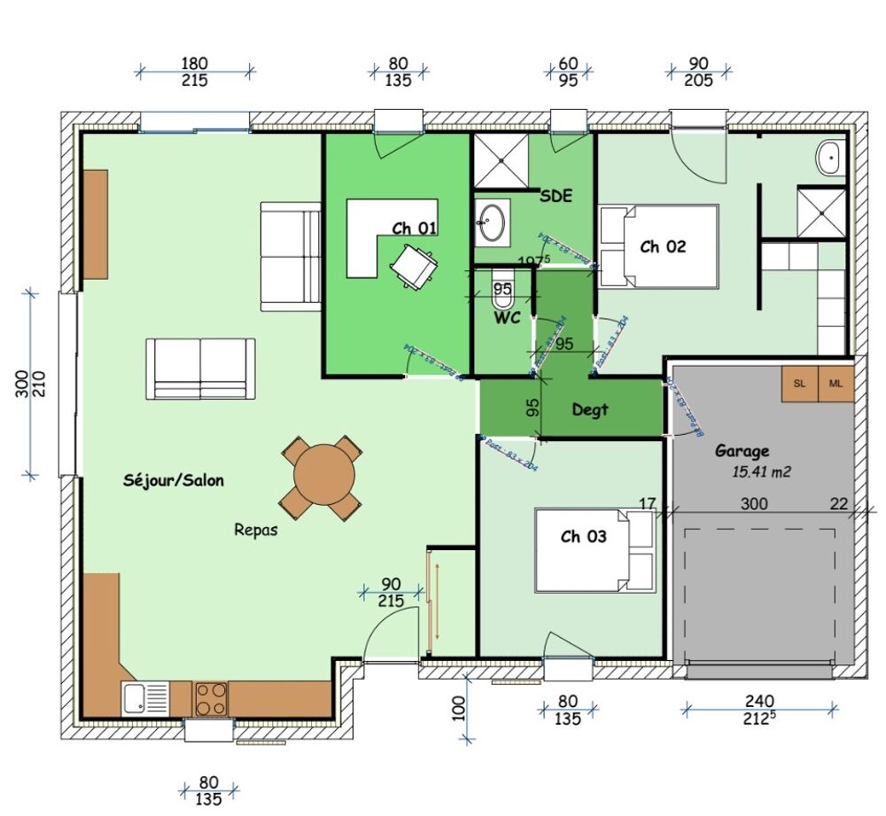 vente Maison - 4 pi�ce(s) - 90 m� Saint-Hilaire-de-Riez (85270)