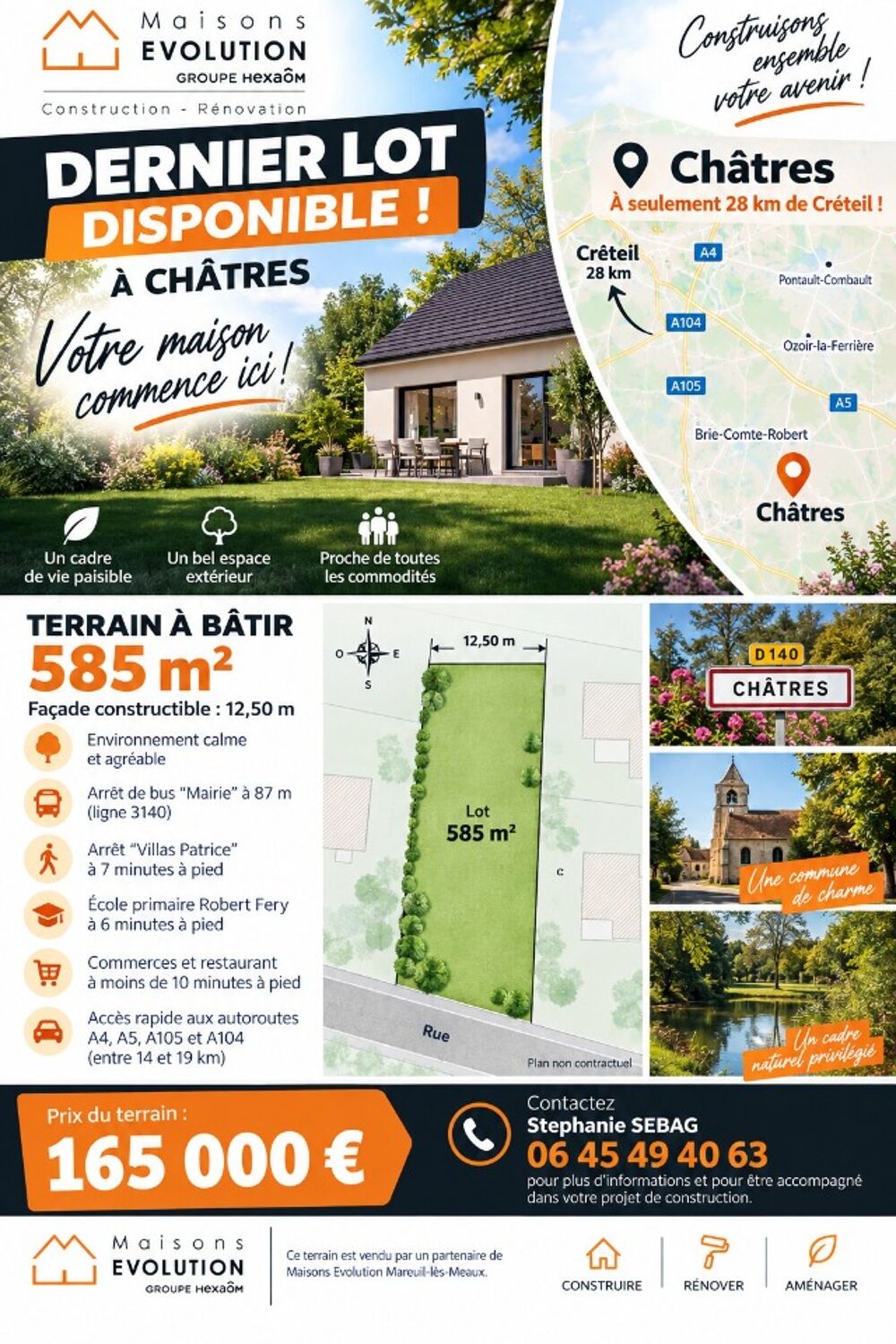 vente Terrain - 585 m² Châtres (77610)