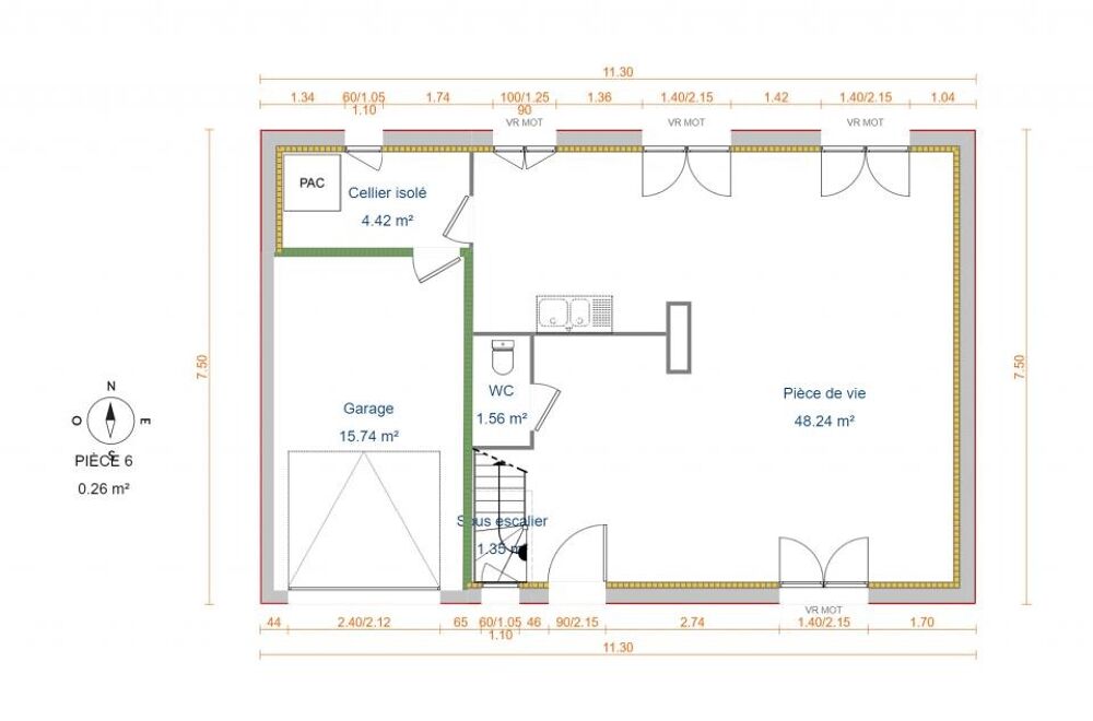 vente Maison - 5 pièce(s) - 100 m² Tourville-sur-Arques (76550)