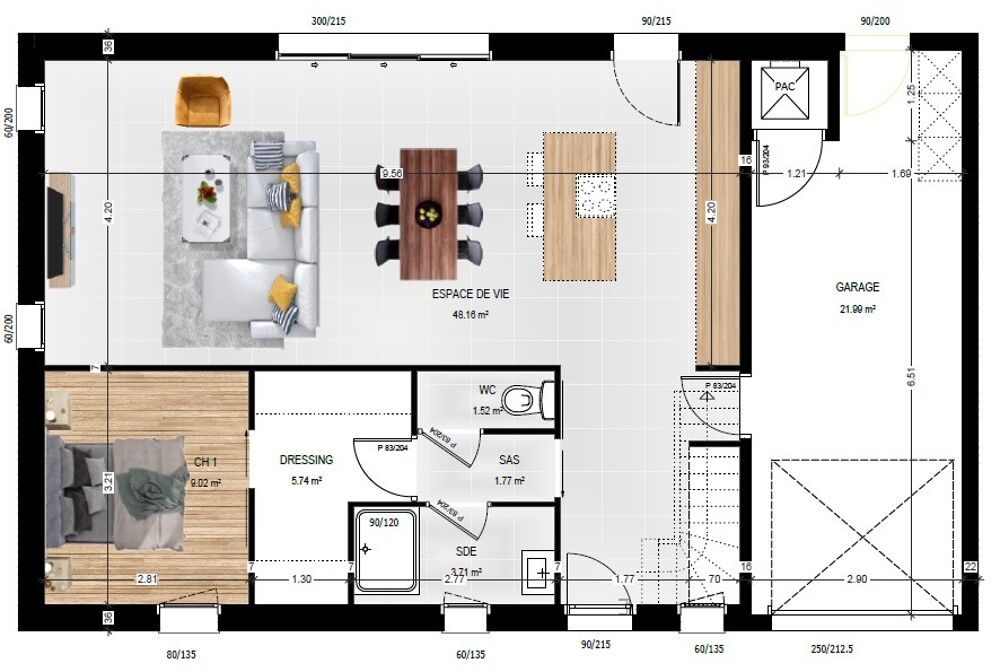vente Maison - 3 pièce(s) - 69 m² Jarzé (49140)