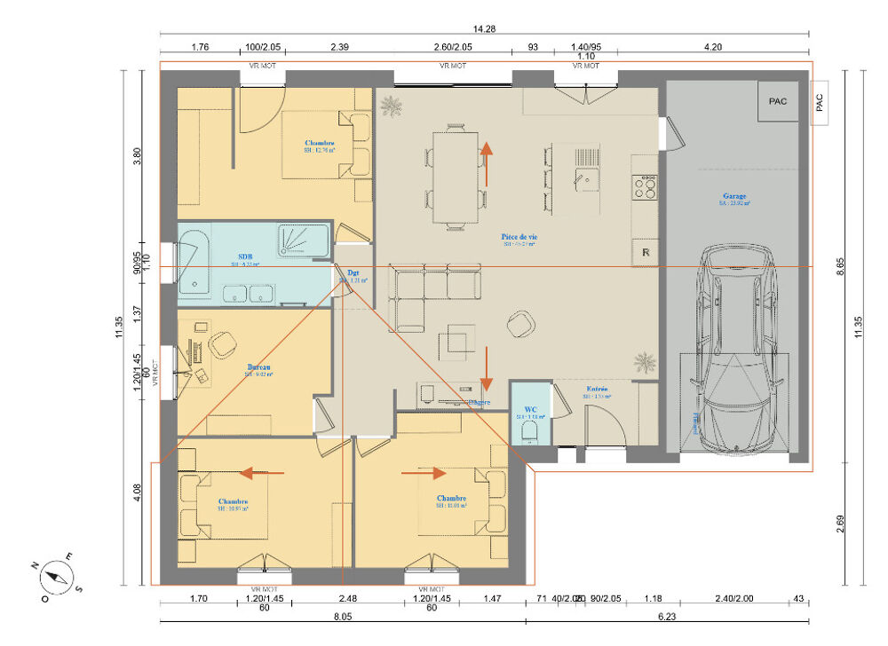 MAISON NEUVE À CONSTRUIRE DE 100 M² DANS UN EMPLACEMENT ....