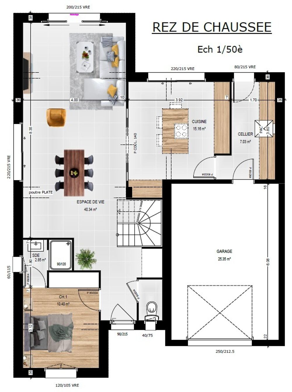 MAISON À CONSTRUIRE DE 122 M² À TRÉLAZÉ, AVEC 6 PIÈCES, ....