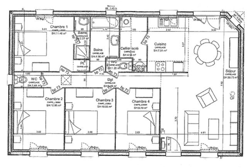 vente Maison - 5 pièce(s) - 102 m² Villiers-en-Désœuvre (27640)