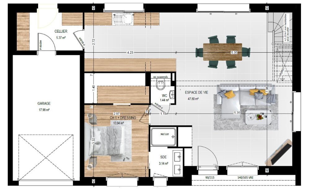 VENTE d'une maison T6 (115 m²) à Mazé En centre-vill....
