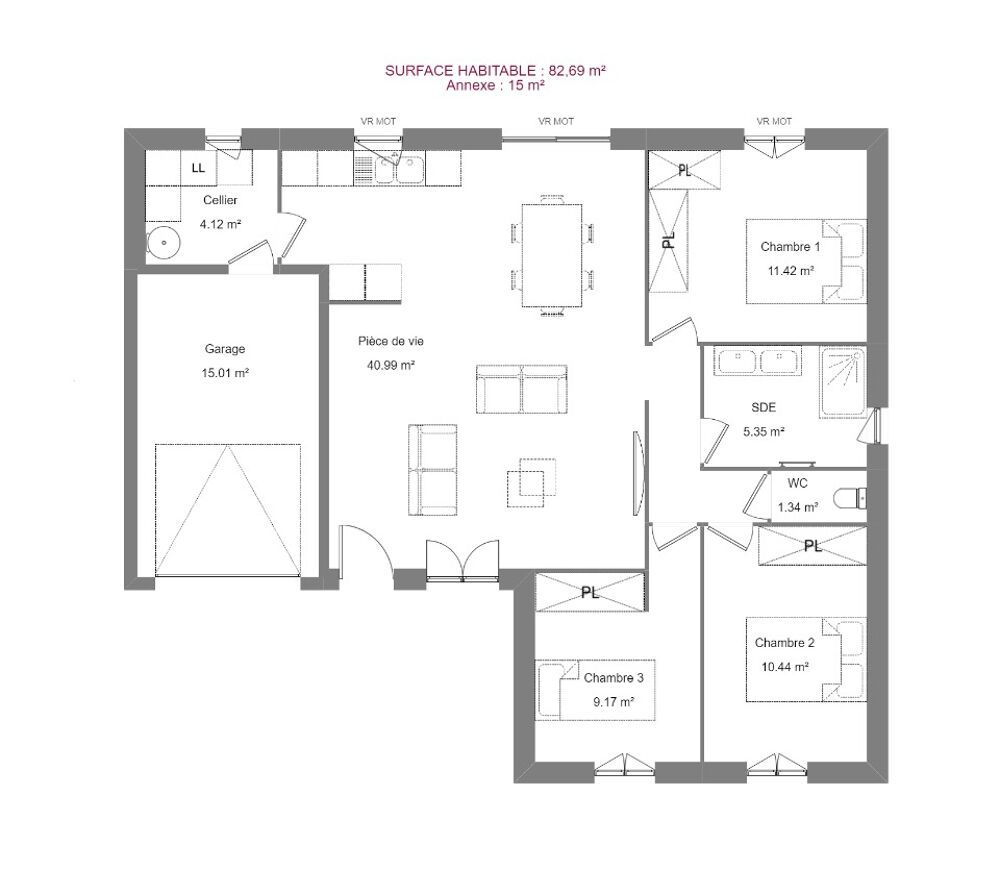vente Maison - 5 pièce(s) - 83 m² Brécy (18220)