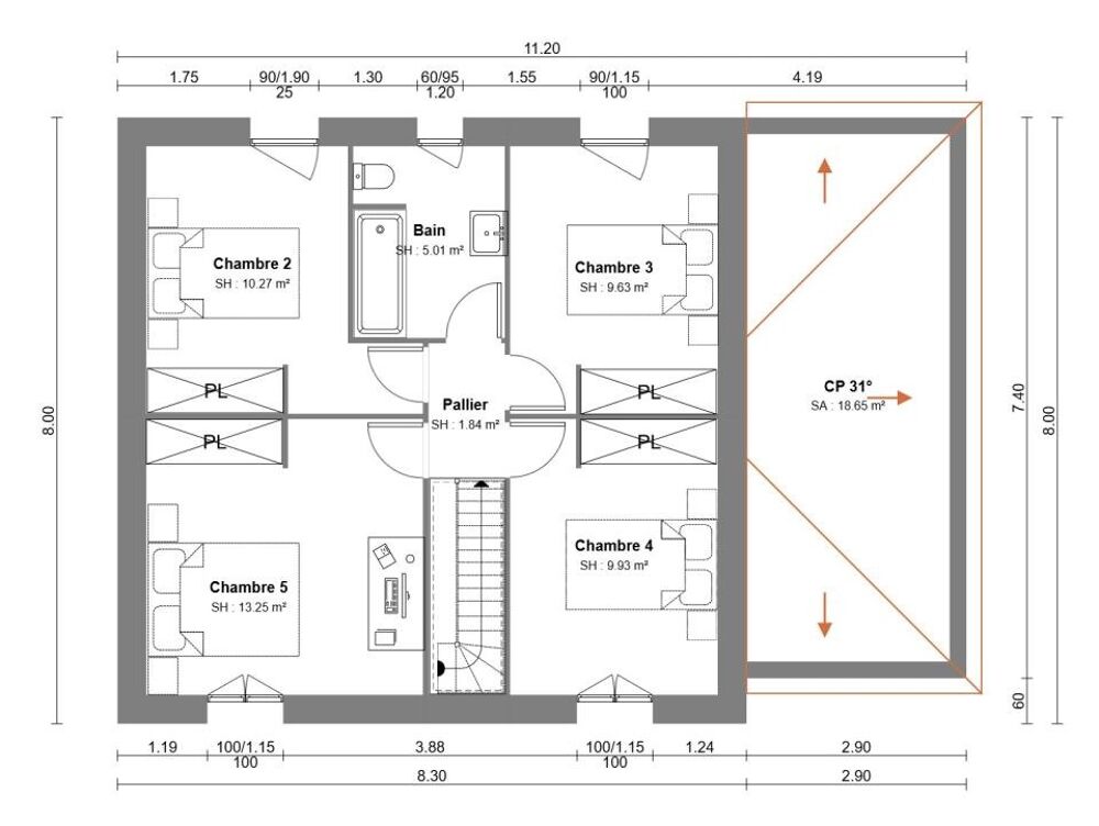vente Maison - 7 pi�ce(s) - 102 m� Port-en-Bessin-Huppain (14520)