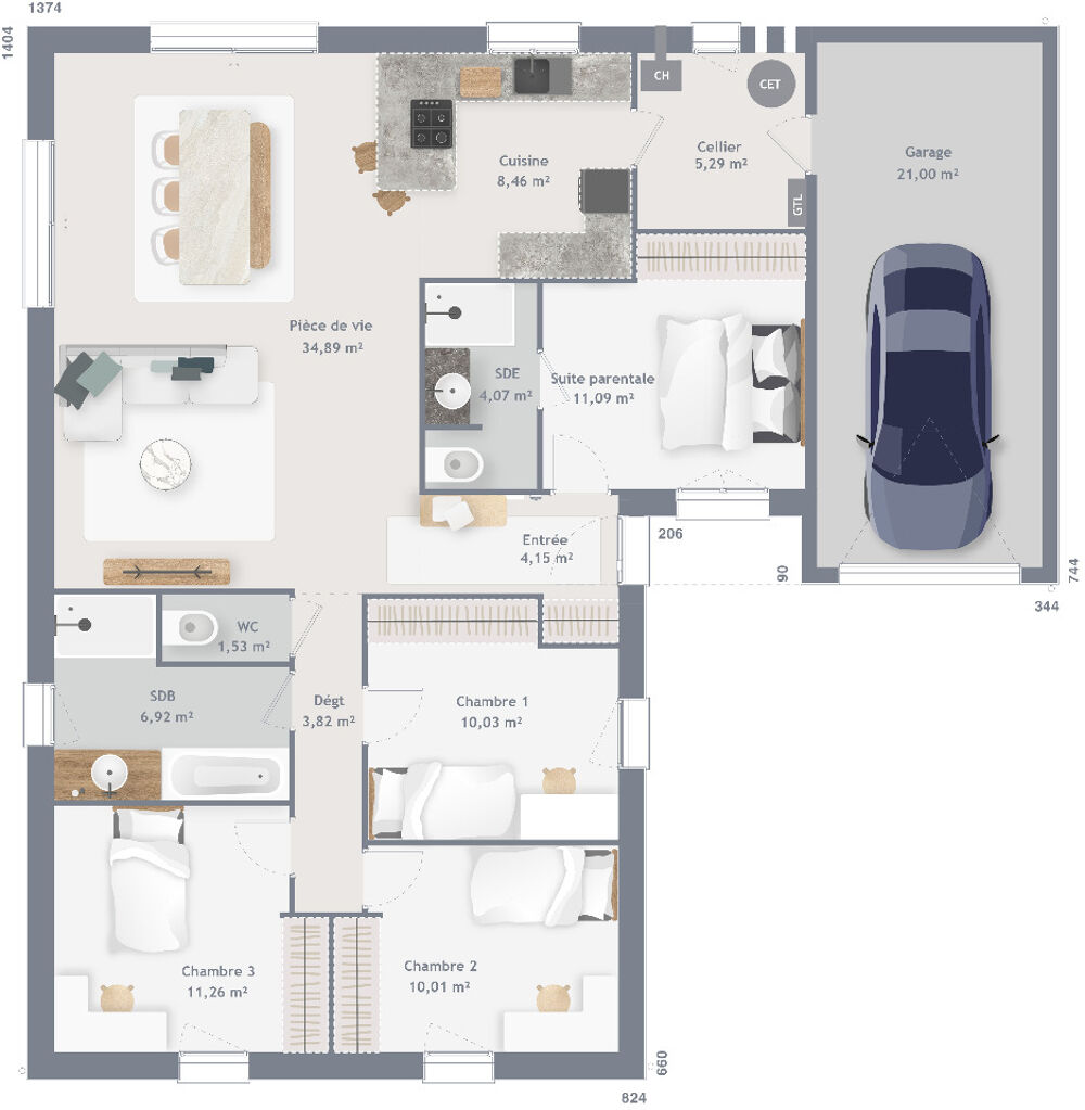 MAISON À CONSTRUIRE DE 106 M² IDÉALEMENT SITUÉE À BEUZEV....