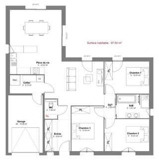  Maison 5 pi�ces 97 m� Saint-laurent-en-g�tines