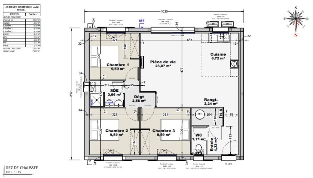 vente Maison - 3 pièce(s) - 70 m² Saintes (17100)