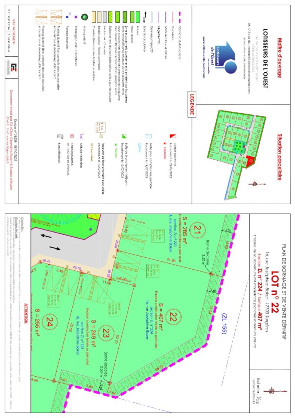 vente Terrain - 407 m² Surgères (17700)