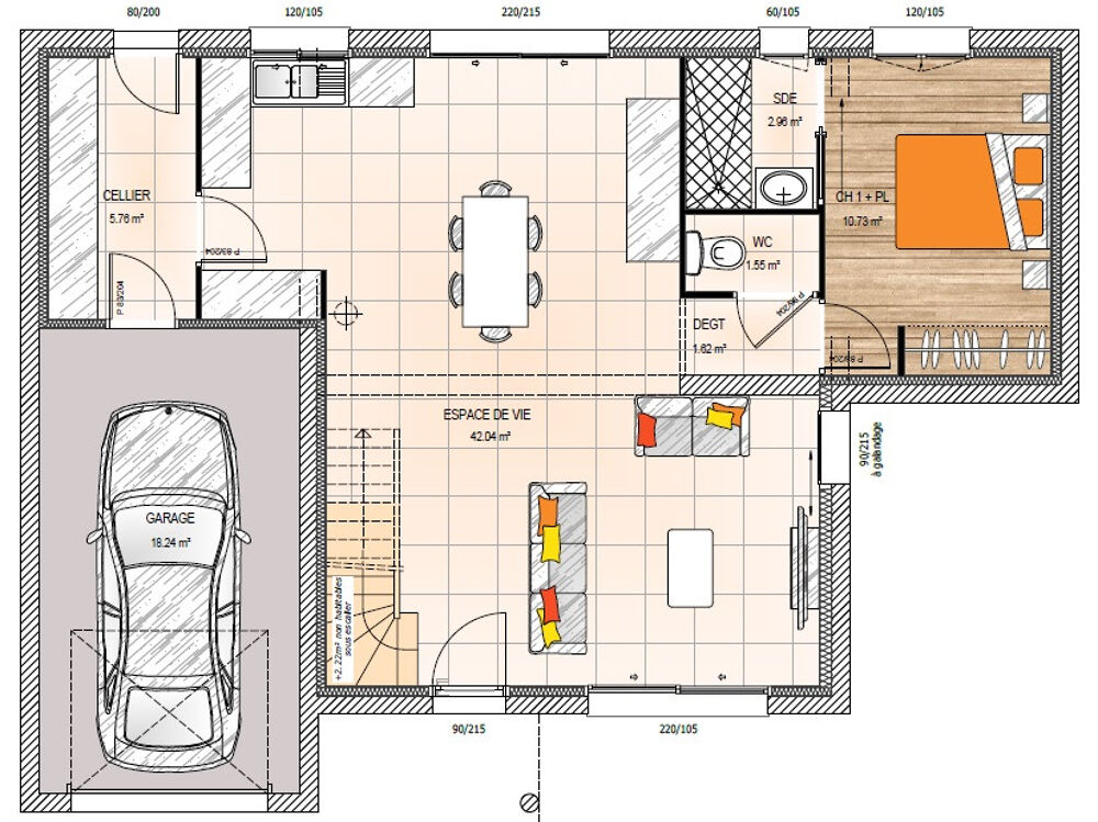 MAISON À CONSTRUIRE DE 105 M² IDÉALEMENT SITUÉE À LA CHA....