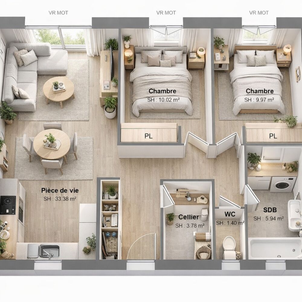 Venez faire construire cette belle maison de 64 m² offra....