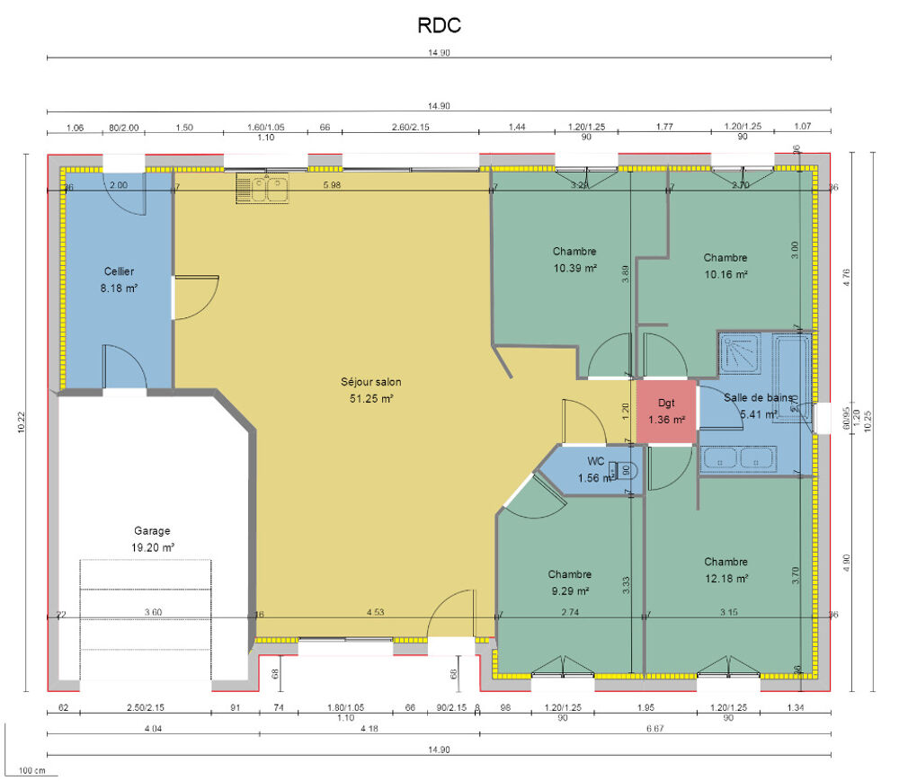 vente Maison - 4 pièce(s) - 100 m² Champagné (72470)