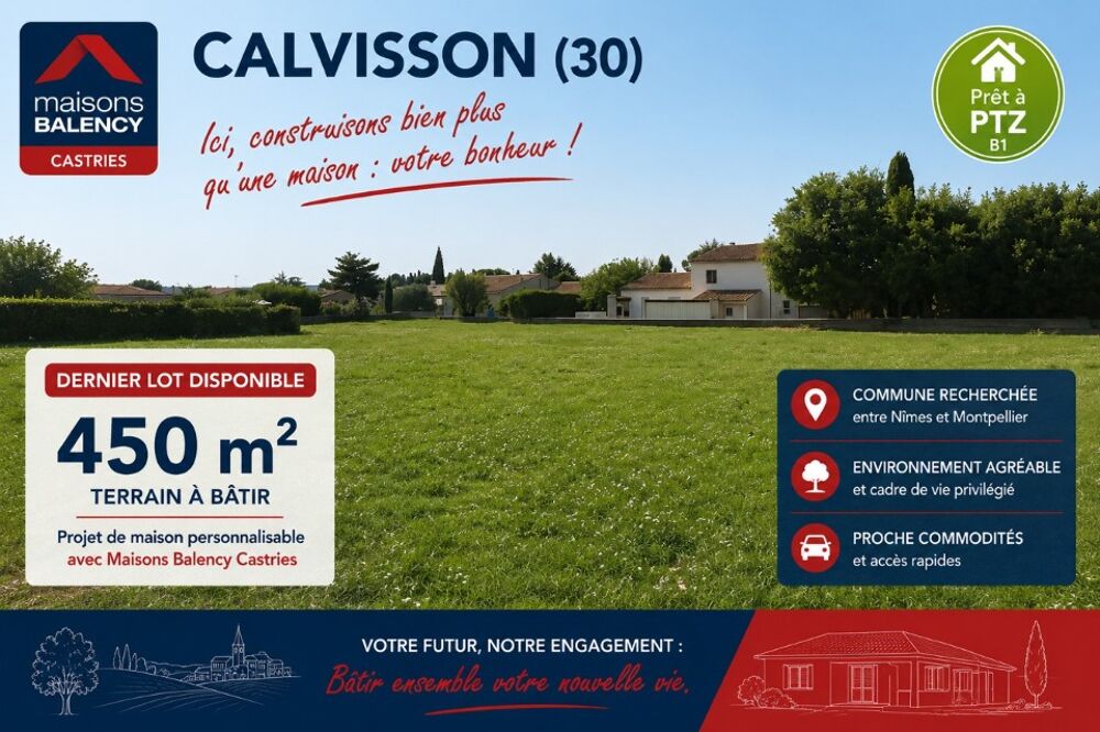 vente Terrain - 450 m² Calvisson (30420)
