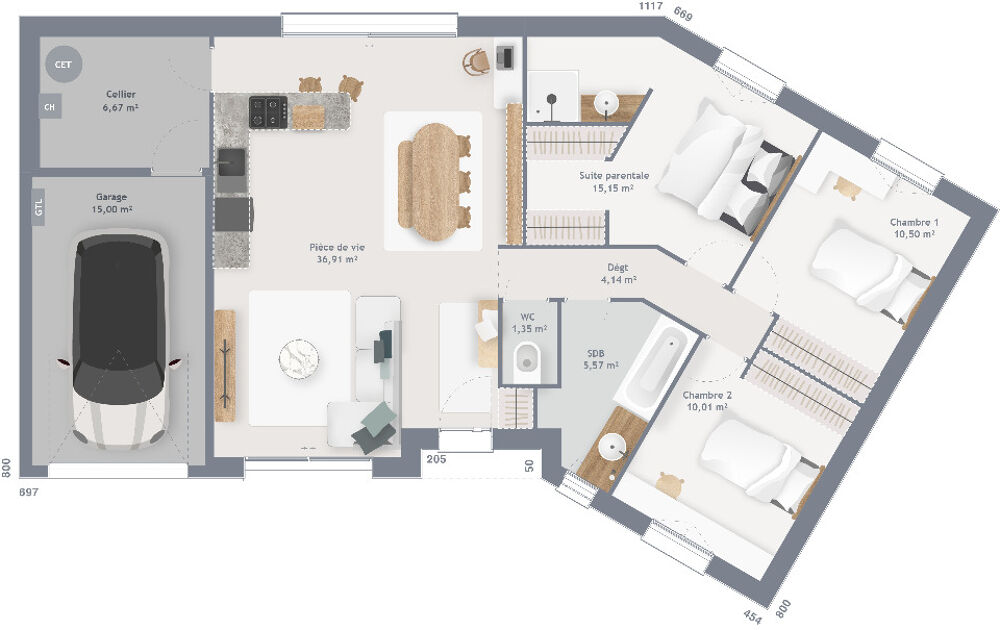 vente Maison - 5 pièce(s) - 90 m² Bolbec (76210)