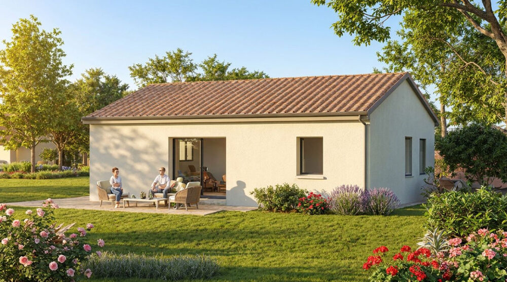 Maison de plain-pied 2 chambres sur terrain de 502 m² - ....